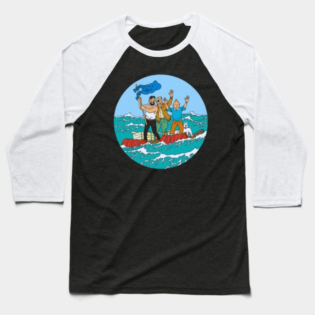 Tintin haddock 2 Baseball T-Shirt by RyuZen